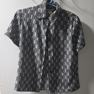 Notations Black and White Geometric Men's Shirt